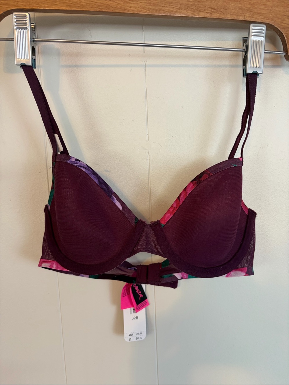 La Senza sheer mesh unlined Unpadded underwire bra size 32b new NWT